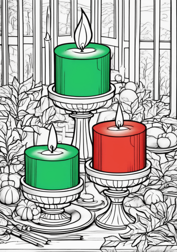 Intricate Christmas Candle Designs Coloring Book - 11 Pages - Image 4