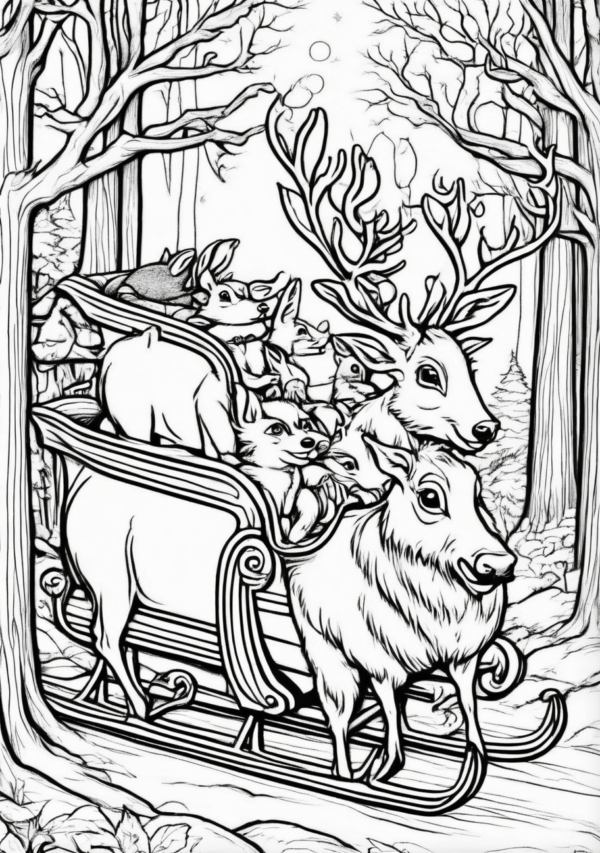 Christmas Wonderland Coloring Book - 11 Pages - Image 3