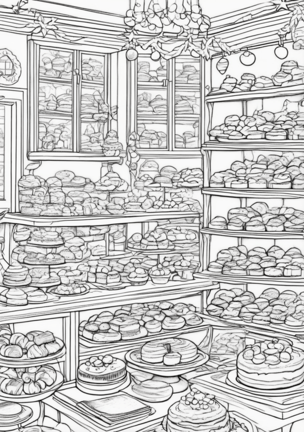 Christmas Bakery Coloring Book - 11 Pages - Image 2