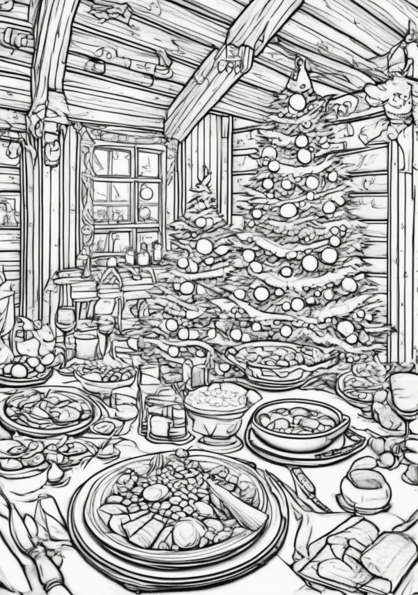 Christmas Viking Feast Coloring Book - Unique and Relaxing Designs - 11 Pages - Image 4