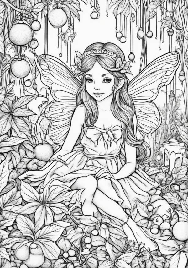 Enchanting Christmas Fairy Garden Coloring Book - 11 Pages - Image 3