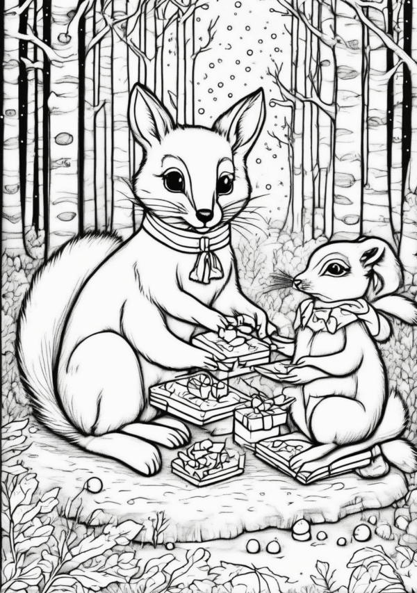 Christmas Animal Coloring Book - Beautiful Nature Designs - 11 Pages - Image 4