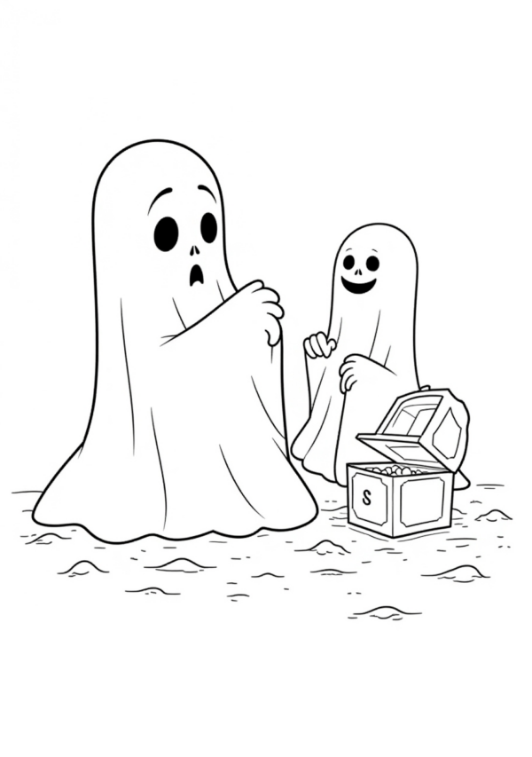 Halloween Ghosts Coloring Book Digital - 11 Pages - Image 4