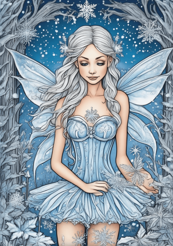 Christmas Fairy Coloring Book - Intricate Winter Scenes - 11 Pages - Image 2