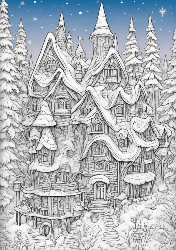 Enchanting Winter Wonderland: Christmas Coloring Book - 11 Pages - Image 4