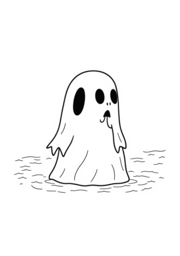 Halloween Ghost Coloring Book - Digital Download - 10 Pages - Image 2