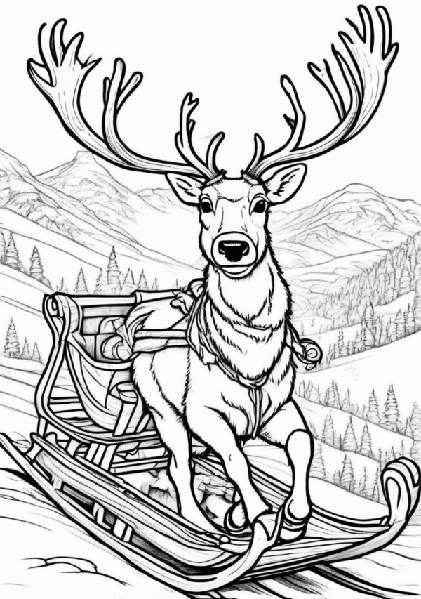 Intricate Christmas Reindeers in Winter Wonderland - 11 Pages - Image 2