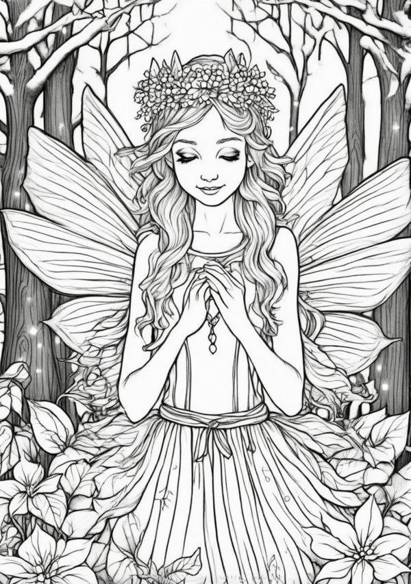 Christmas Fairy Coloring Book: A Calming Creative Outlet - 11 Pages - Image 4