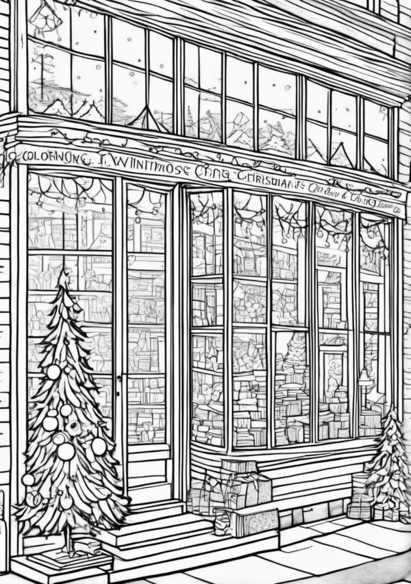 Christmas Shop Window Coloring Pages - 11 Pages - Image 4