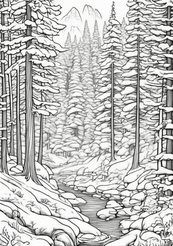 Enchanting Christmas Forest Coloring Book - 11 Pages - Image 4