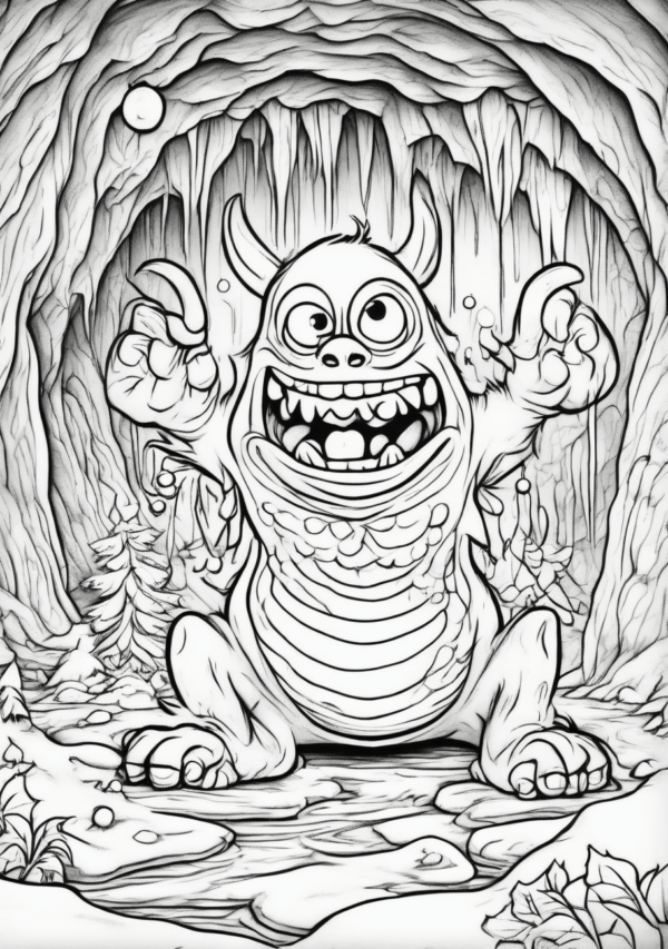 Whimsical Christmas Monster Coloring Book - Digital Edition - 11 Pages - Image 3