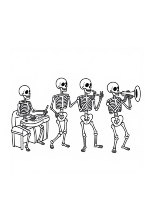 Halloween Skeleton Coloring Book: Creative Relaxation - 11 Pages - Image 4