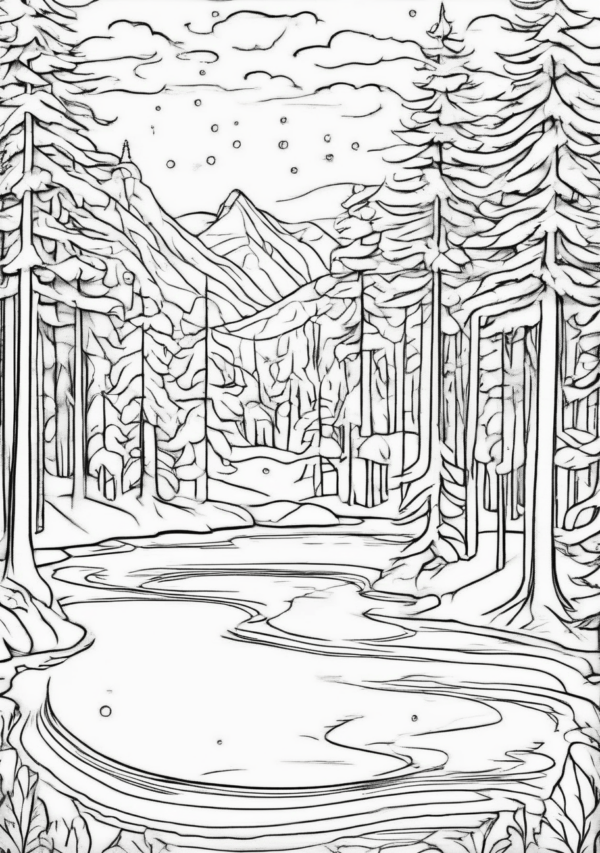 Christmas Coloring Book: Scenic Nature Designs - 11 Pages - Image 4