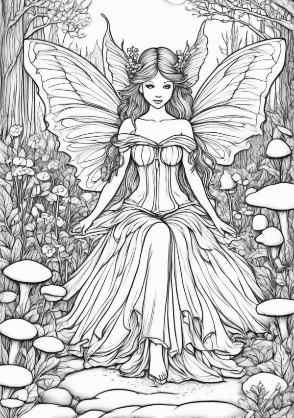 Enchanting Fairy Christmas Coloring Book - 11 Pages - Image 4