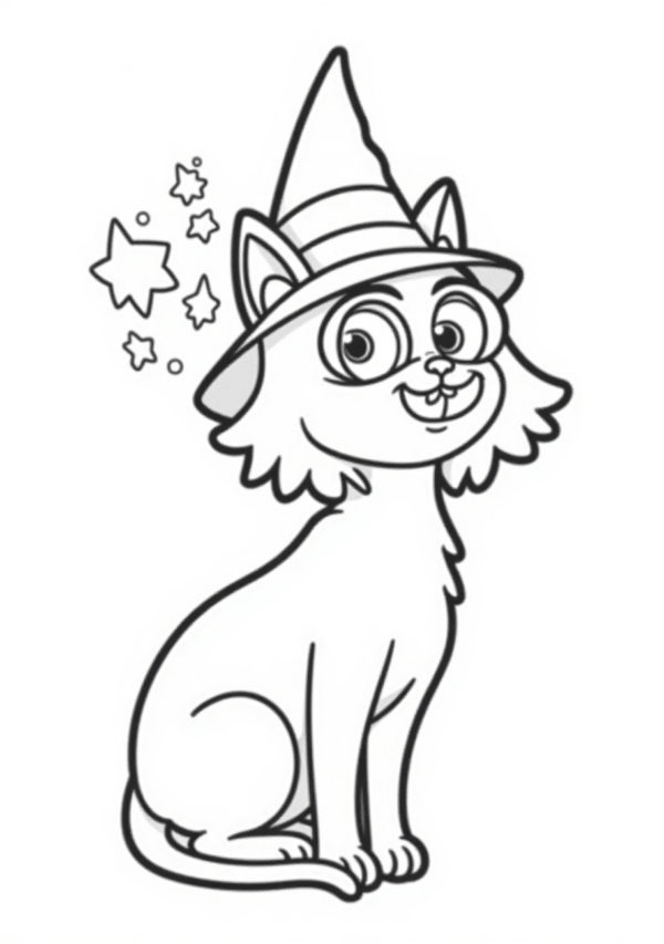 Charming Halloween Cat Coloring Book - Digital Download - 10 Pages - Image 3