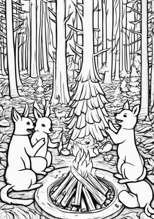 Christmas Forest Animals Coloring Book - 11 Pages - Image 4