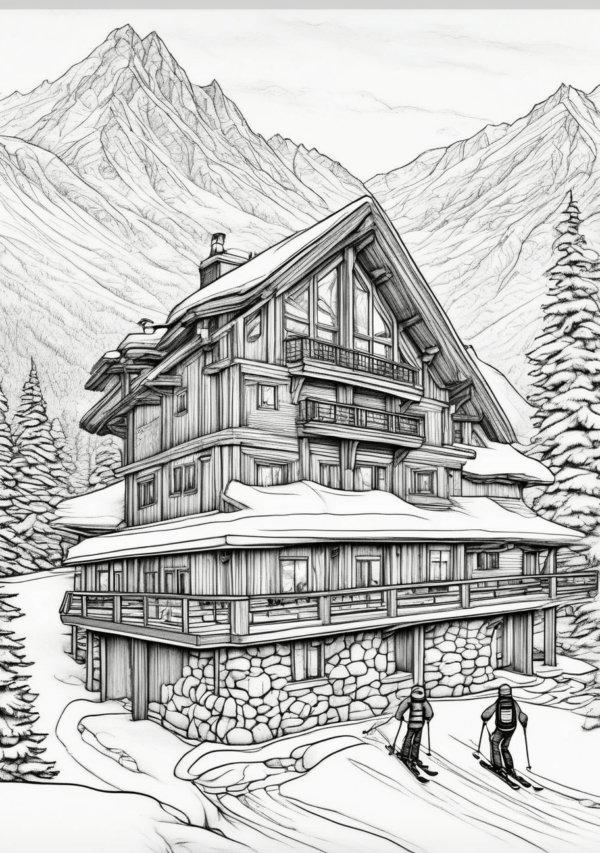 Christmas Cabin Retreat Coloring Book - 11 Pages - Image 2