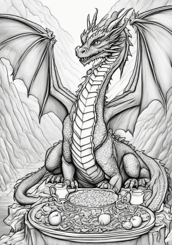 Christmas Dragon Coloring Book Digital Download - 11 Pages - Image 2