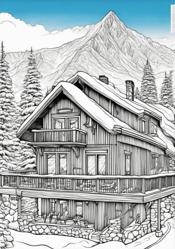 Christmas Cabin Retreat Coloring Book - 11 Pages - Image 3