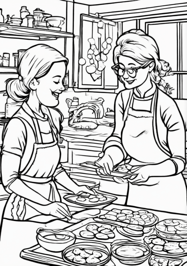 Christmas Family Moments Coloring Book - 11 Pages - Image 4