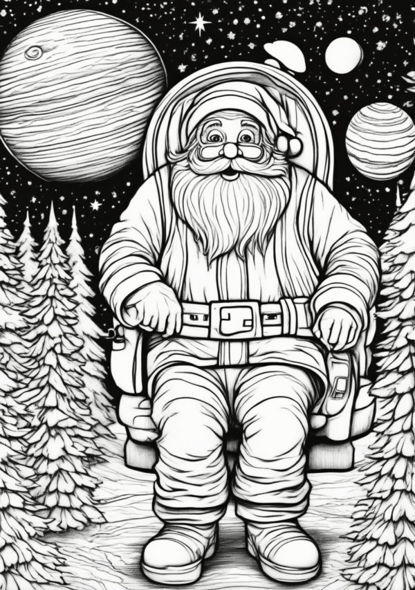 Christmas Coloring Book: Cosmic Holiday Designs - 11 Pages - Image 4