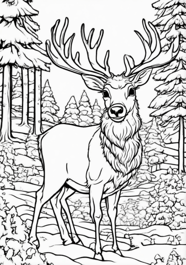 Enchanting Reindeer Christmas Coloring Pages - 11 Pages - Image 4