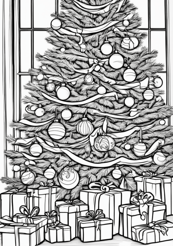 Christmas Tree Coloring Book Digital Download - 11 Pages - Image 4