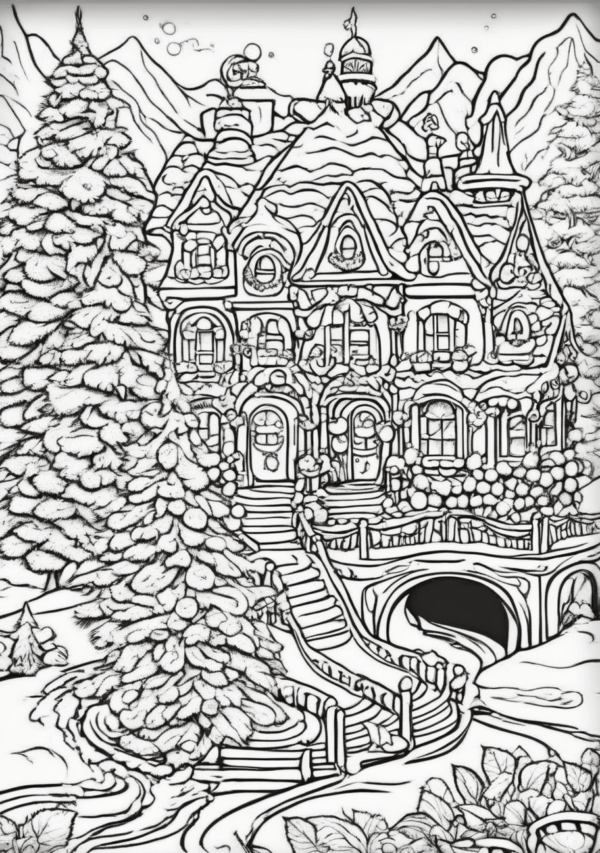 Intricate Christmas Scenes Coloring Book - 11 Pages - Image 4