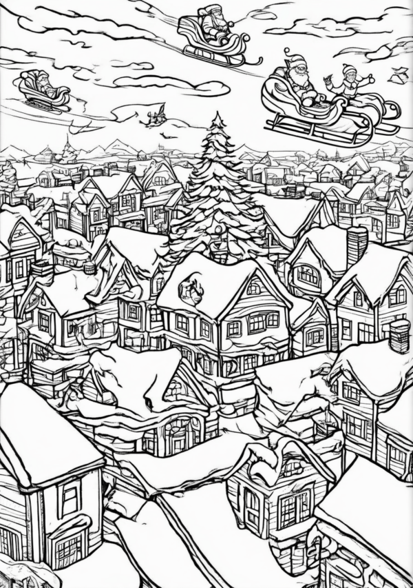 Christmas Wonderland Coloring Book Digital Download - 11 Pages - Image 4