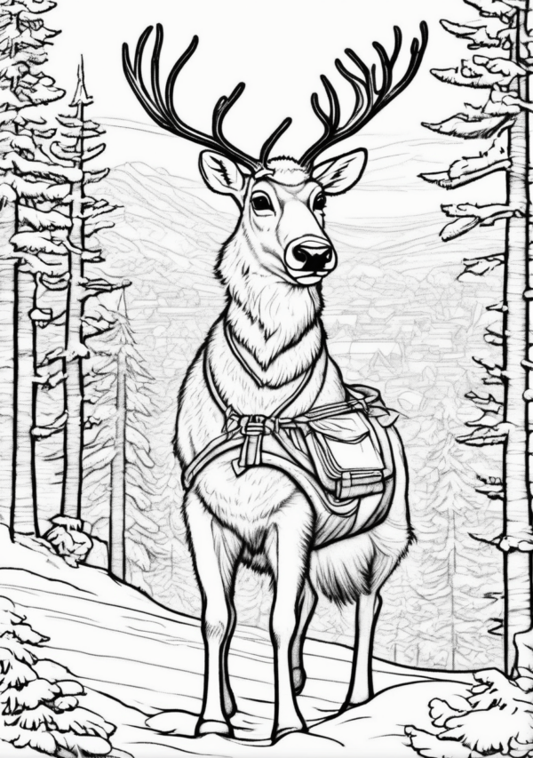 Intricate Christmas Reindeers in Winter Wonderland - 11 Pages - Image 4