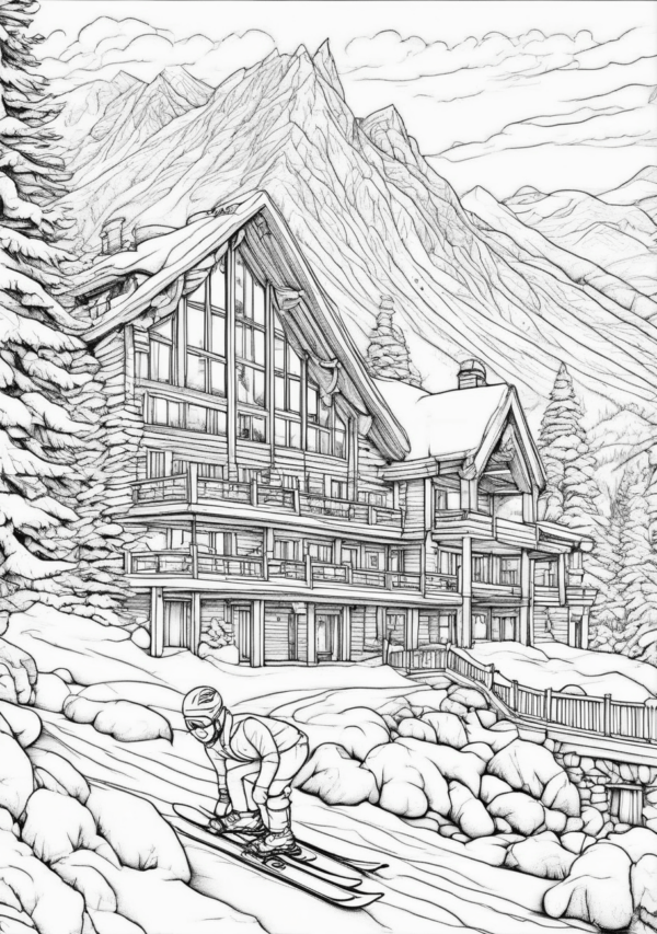 Christmas Cabin Retreat Coloring Book - 11 Pages - Image 4