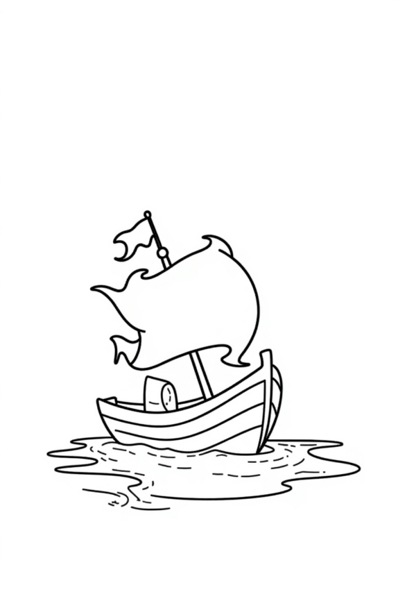 Halloween Boat Adventures Coloring Book - 11 Pages - Image 3