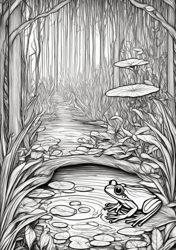 Christmas Coloring Book: Frog Pond Serenity Collection - 11 Pages - Image 4