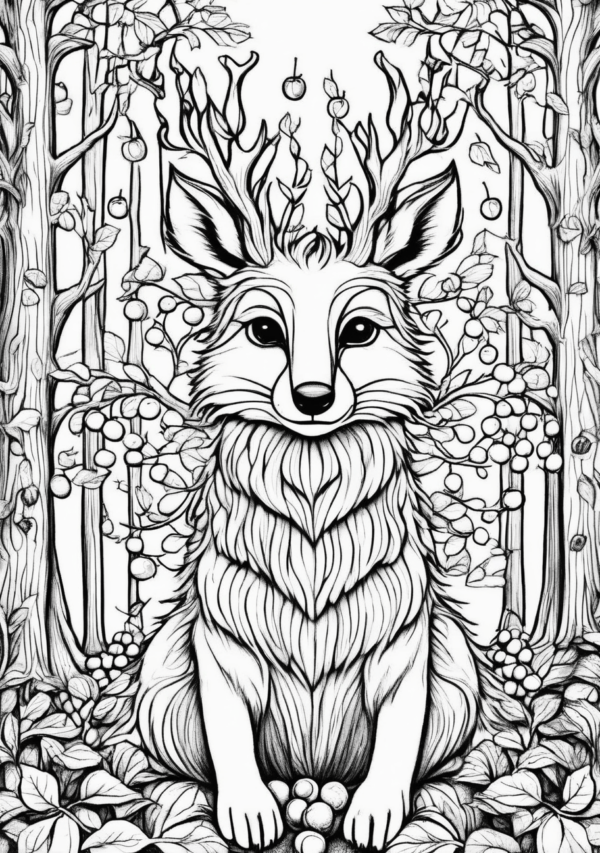 Christmas Coloring Book: Whimsical Woodland Creatures - 11 Pages - Image 4