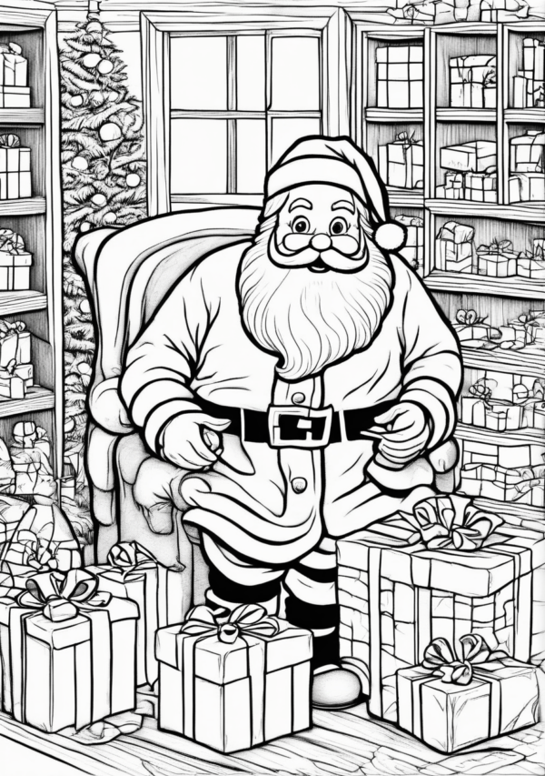 Christmas Coloring Book with Unique Santa Designs - 11 Pages - Image 3