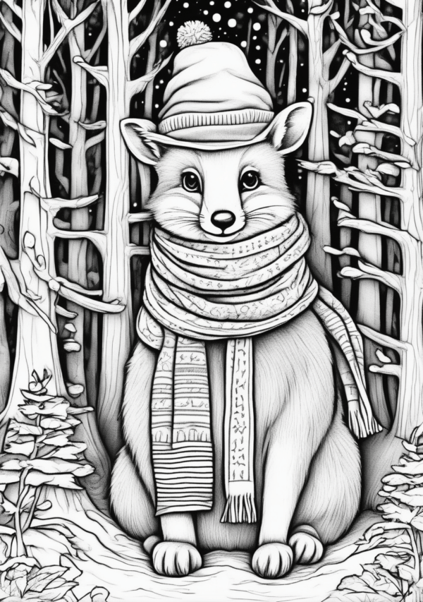 Charming Christmas Animal Coloring Book - 11 Pages - Image 4