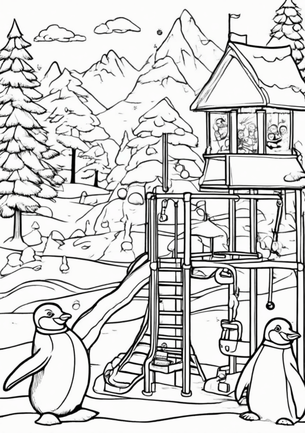 Christmas Penguin Coloring Book Download - 11 Pages - Image 4