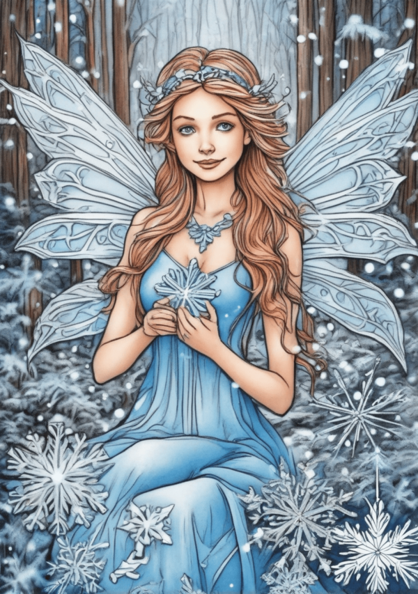 Christmas Fairy Coloring Book - Intricate Winter Scenes - 11 Pages - Image 4